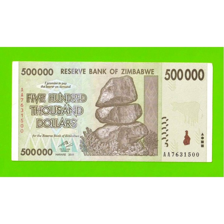 Зимбабве - 500000 долларов - 2008 (AA)