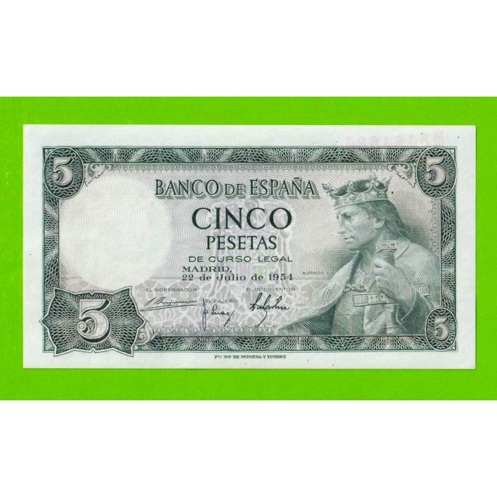 Испания - 5 песет - 1954 - UNC-!!!