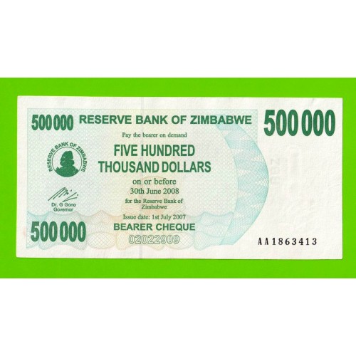 Зимбабве - 500000 долларов - 2007 (AA)