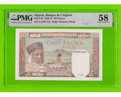 Алжир - 100 франков - 1945 - в слабе - aUNC!!!
