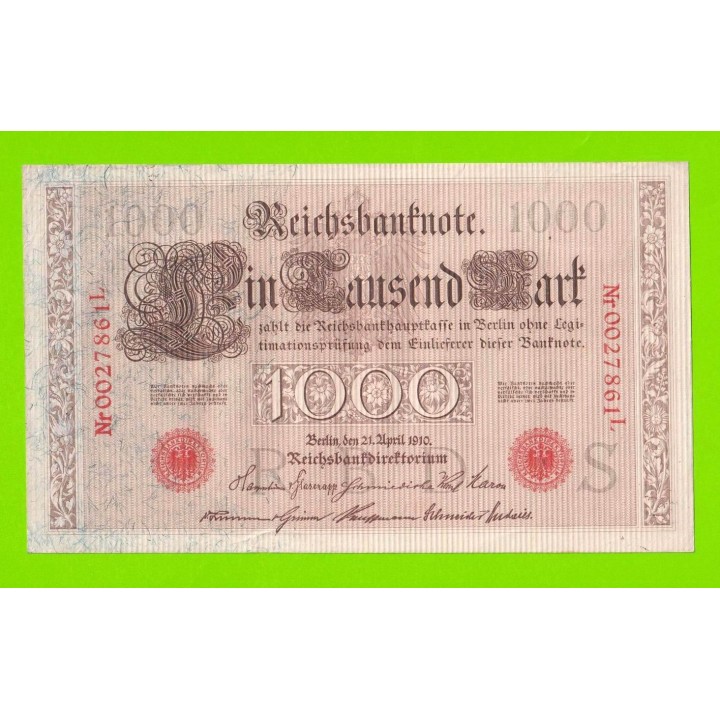 Германия - 1000 марок - 1910 - КРАСНАЯ