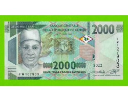 Гвинея - 2000 франков - 2022 (FW) - UNC!!!