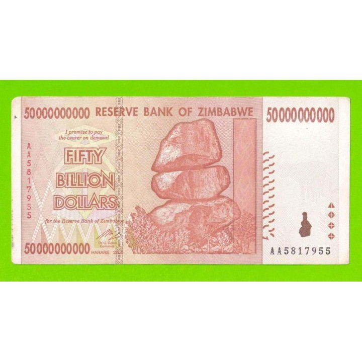 Зимбабве - 50000000000 / 50 миллиардов долларов - 2008 (AA)