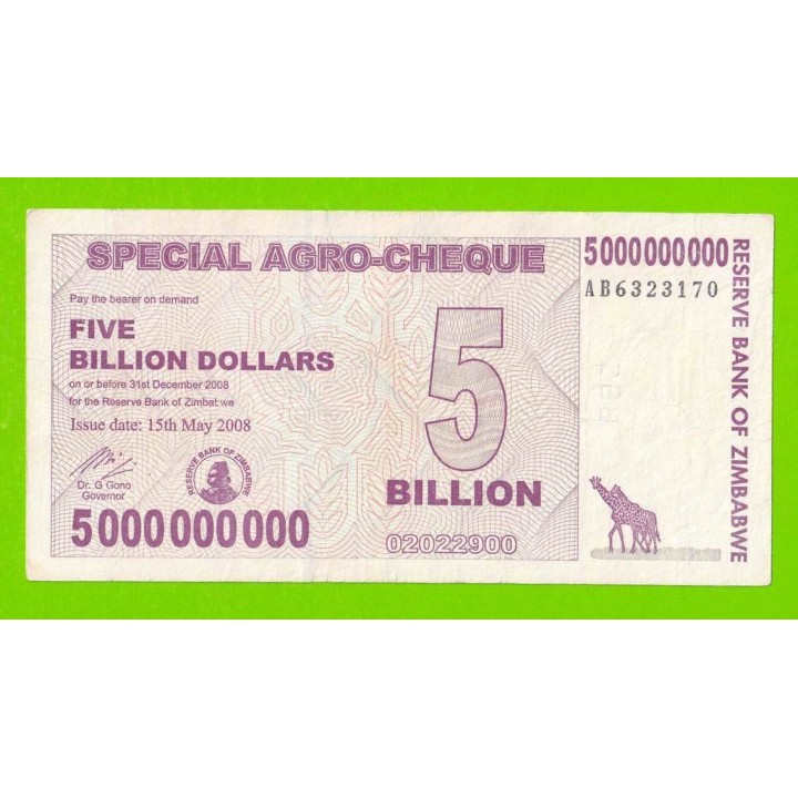 Зимбабве - 5000000000 / 5 миллиардов долларов - 2008 (AB)