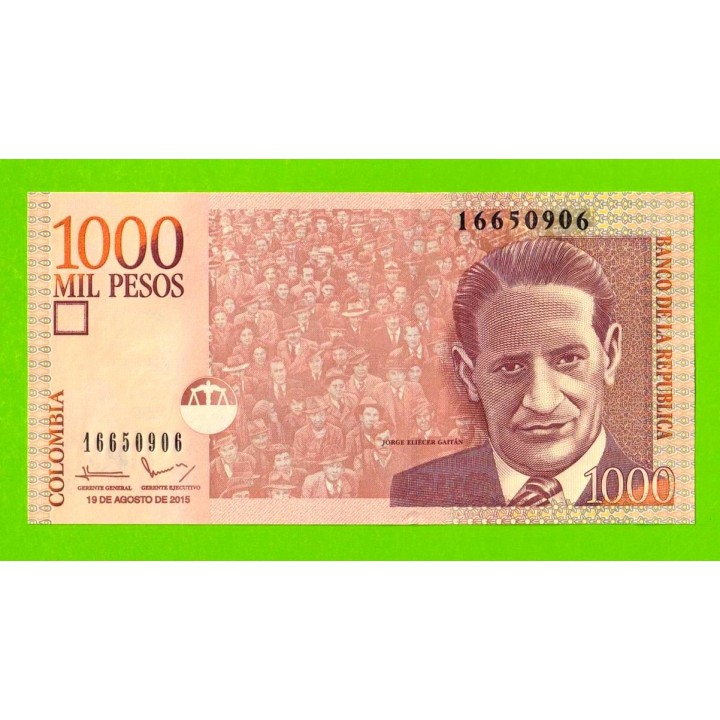 Колумбия - 1000 песо - 2015 - UNC!!!