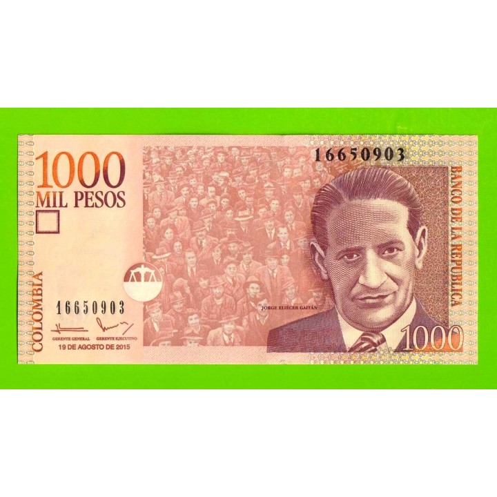 Колумбия - 1000 песо - 2015 - UNC!!!