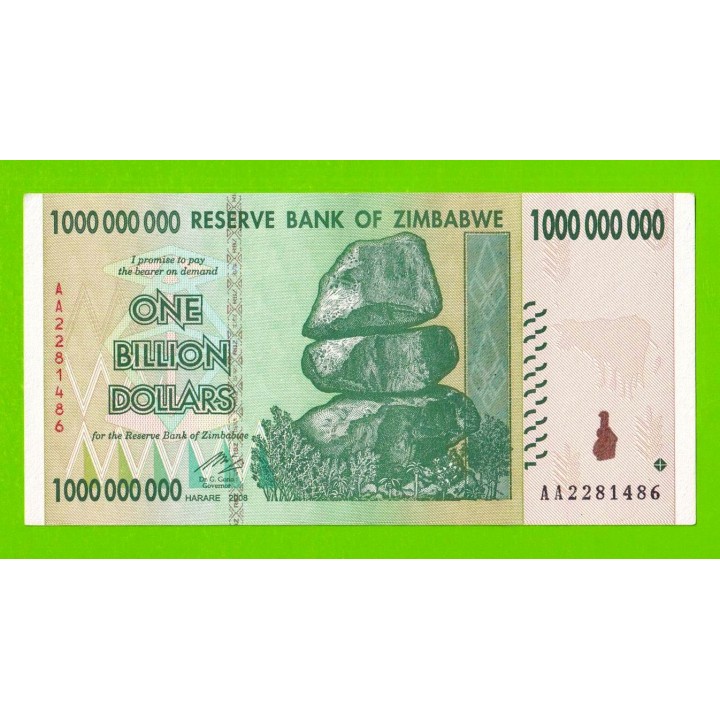 Зимбабве - 1000000000 / 1 миллиард долларов - 2008 (AA)