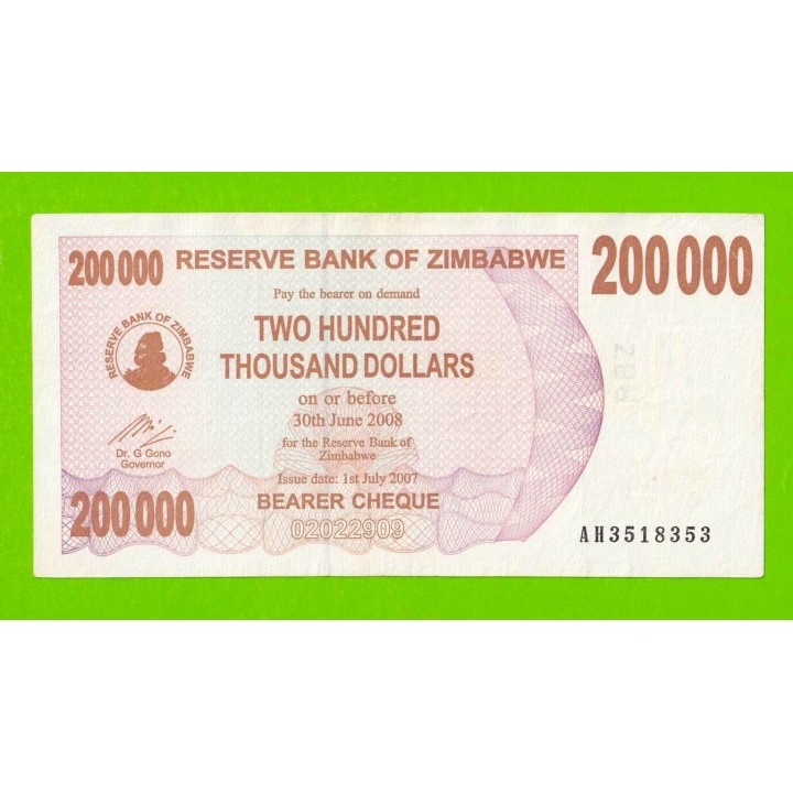 Зимбабве - 200000 долларов - 2007 (AH)
