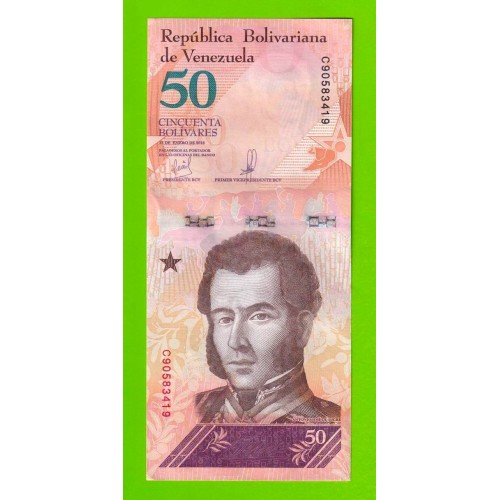 Венесуэла - 50 боливаров - 2018 (C) - aUNC!!!