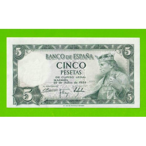 Испания - 5 песет - 1954 - UNC-!!!
