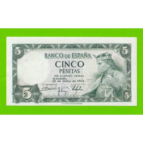 Испания - 5 песет - 1954 - UNC-!!!