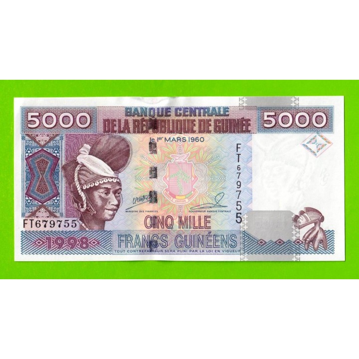 Гвинея - 5000 франков - 1998 (FT) - UNC!!!