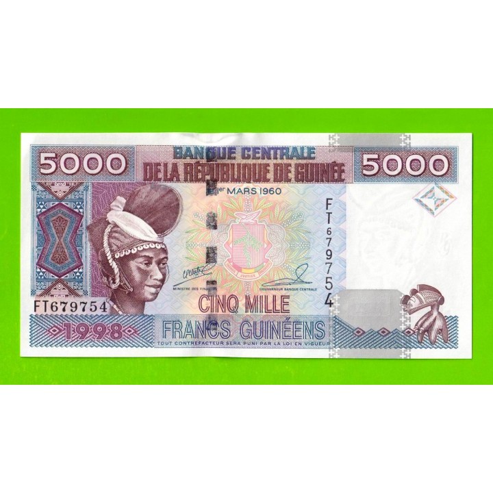 Гвинея - 5000 франков - 1998 (FT) - UNC!!!