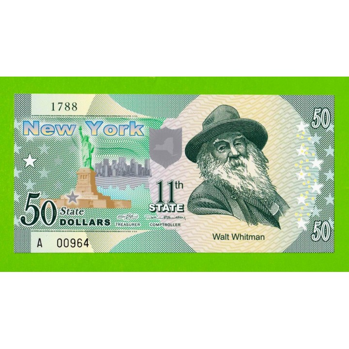 США - 50 долларов штата Нью-Йорк - 2014 (сувенирные, пластик) - UNC!!!