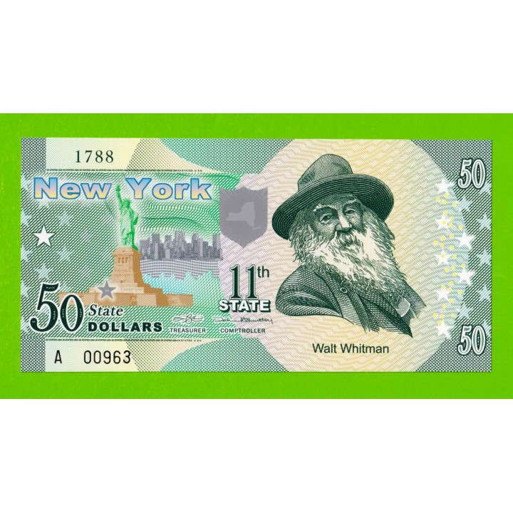 США - 50 долларов штата Нью-Йорк - 2014 (сувенирные, пластик) - UNC!!!