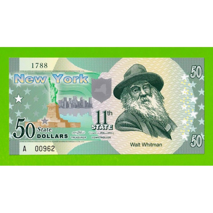 США - 50 долларов штата Нью-Йорк - 2014 (сувенирные, пластик) - UNC!!!