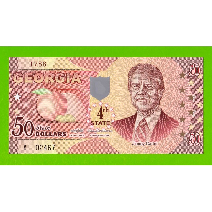 США - 50 долларов штата Джорджия - 2014 (сувенирные, пластик) - UNC!!!