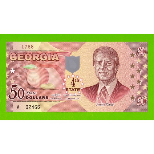 США - 50 долларов штата Джорджия - 2014 (сувенирные, пластик) - UNC!!!