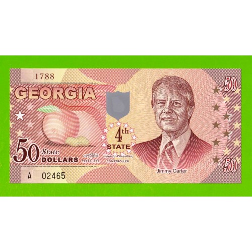США - 50 долларов штата Джорджия - 2014 (сувенирные, пластик) - UNC!!!