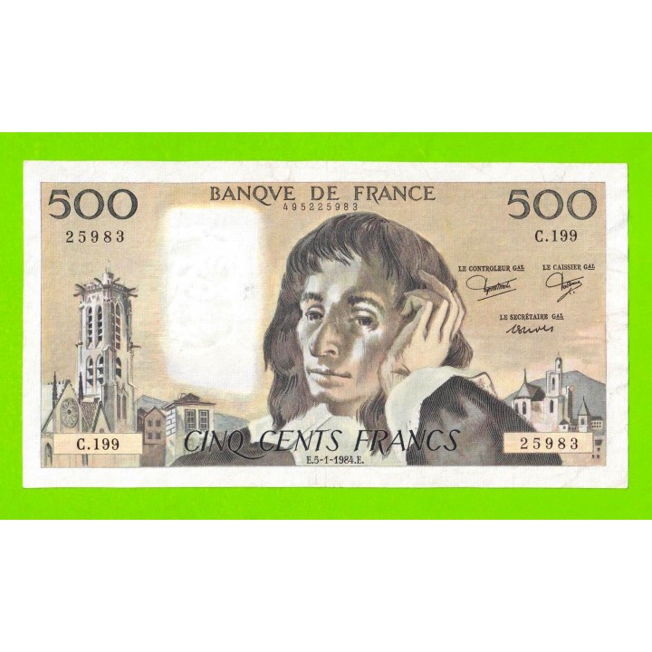 Франция - 500 франков - 1984