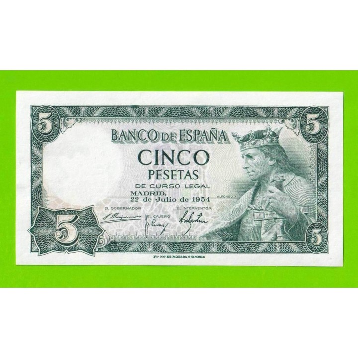 Испания - 5 песет - 1954 - UNC-!!!