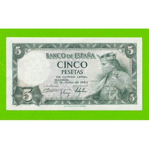 Испания - 5 песет - 1954 - UNC-!!!