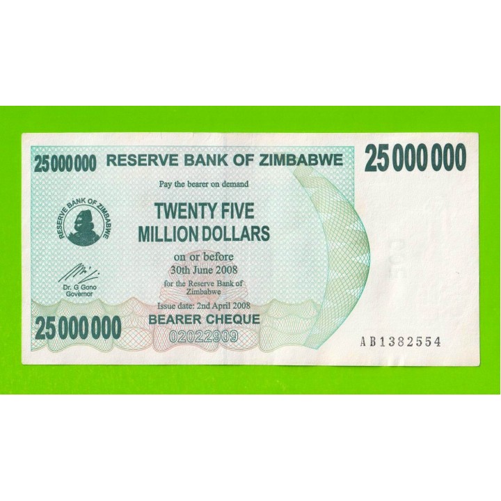Зимбабве - 25000000 / 25 миллионов долларов - 2008 (AB)