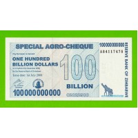 Зимбабве - 100000000000 / 100 миллиардов долларов - 2008 (AB) - UNC!!!