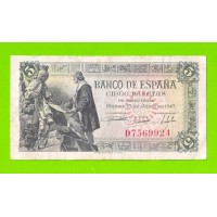 Испания - 5 песет - 1945 (серия D)