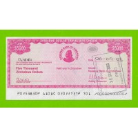 Зимбабве - 5000 долларов - Дорожный чек - 2003