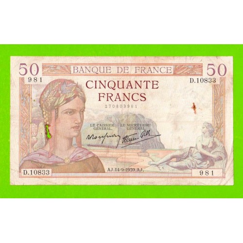 Франция - 50 франков - 1939