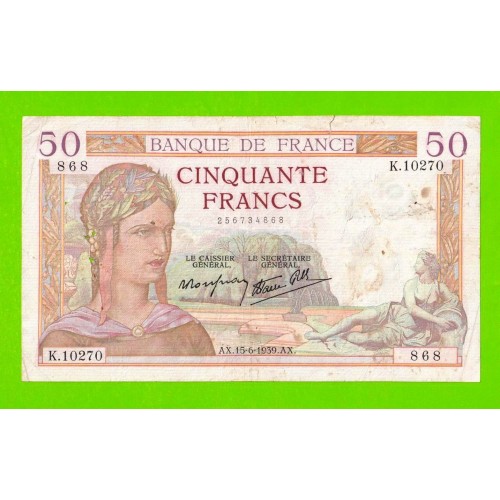 Франция - 50 франков - 1939