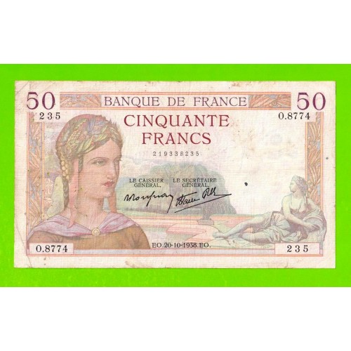 Франция - 50 франков - 1938