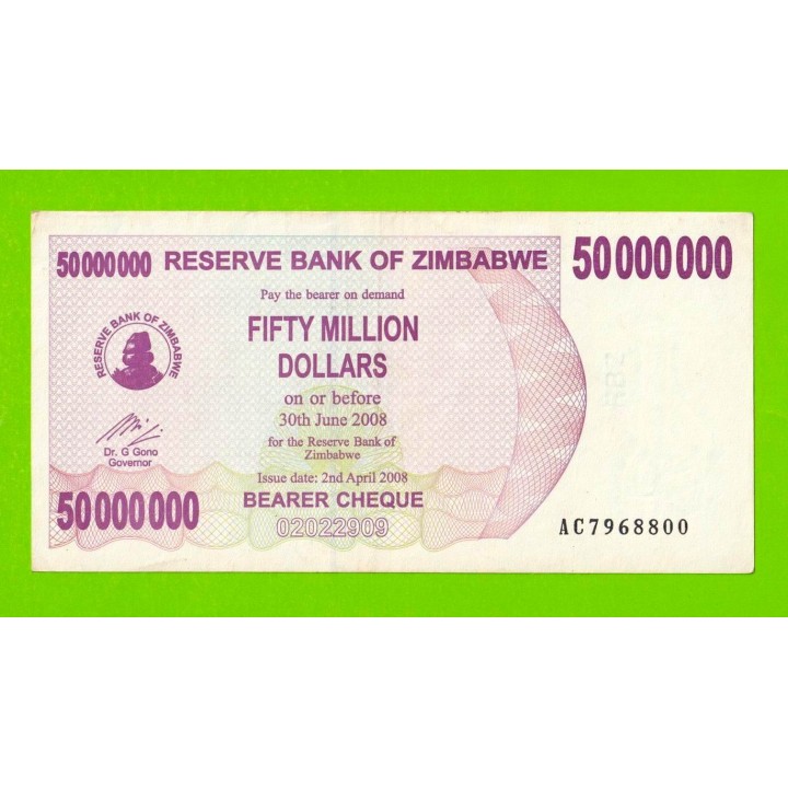 Зимбабве - 50000000 / 50 миллионов долларов - 2008 (AC)