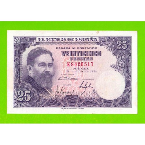 Испания - 25 песет - 1954 - XF+!!!