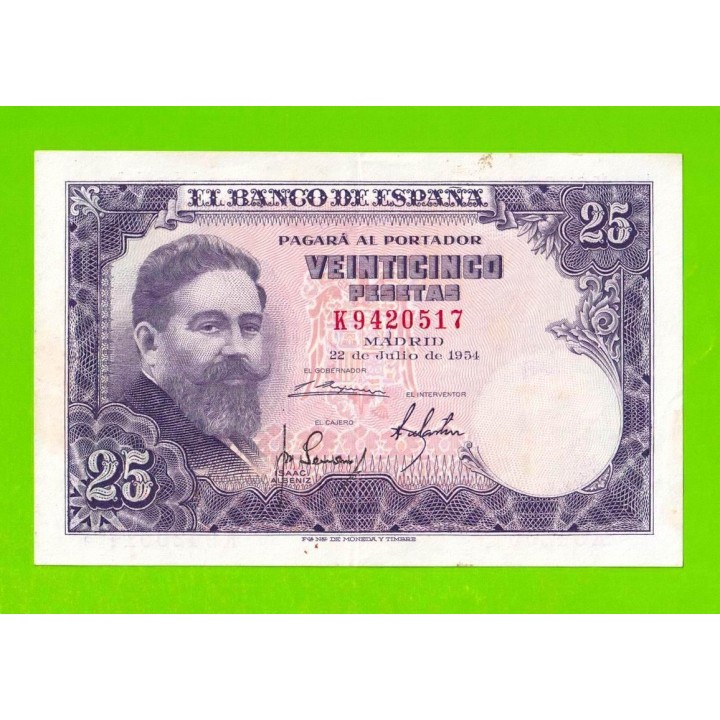 Испания - 25 песет - 1954 - XF+!!!