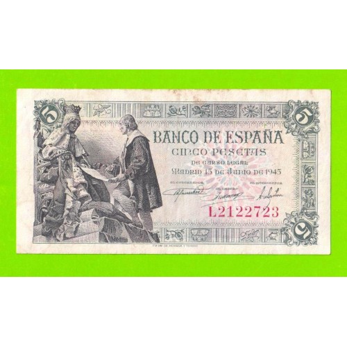 Испания - 5 песет - 1945 (серия L)