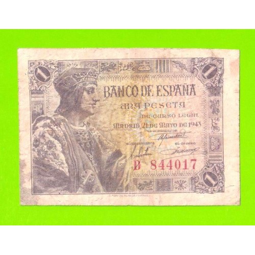 Испания - 1 песета - 1943 (серия D)