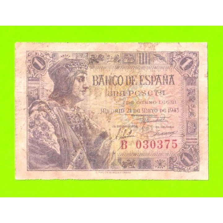 Испания - 1 песета - 1943 (серия B)