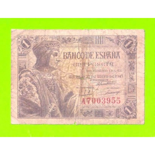 Испания - 1 песета - 1943 (серия A)