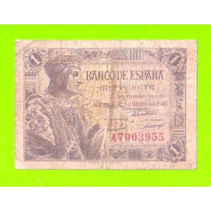 Испания - 1 песета - 1943 (серия A)