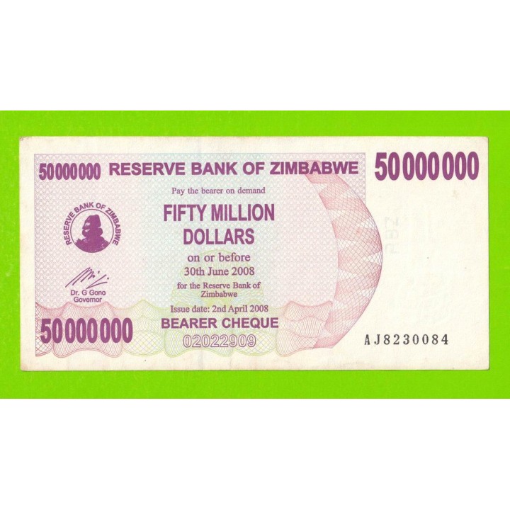 Зимбабве - 50000000 / 50 миллионов долларов - 2008 (AJ)