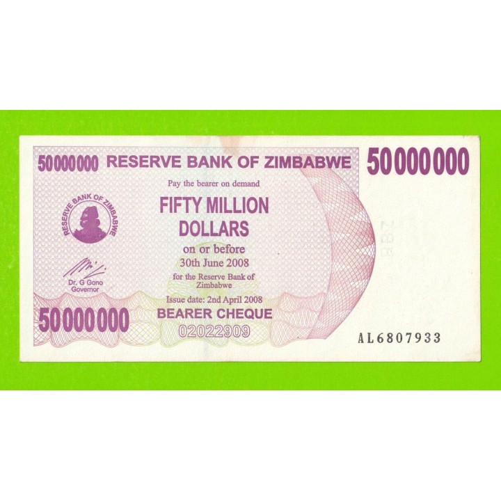 Зимбабве - 50000000 / 50 миллионов долларов - 2008 (AL)