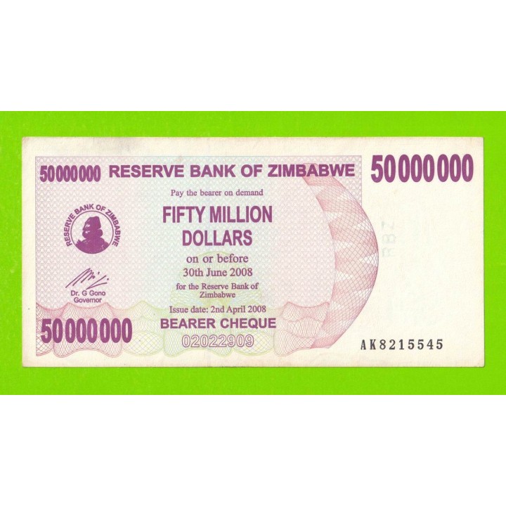 Зимбабве - 50000000 / 50 миллионов долларов - 2008 (AK)