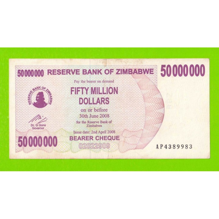 Зимбабве - 50000000 / 50 миллионов долларов - 2008 (AP)