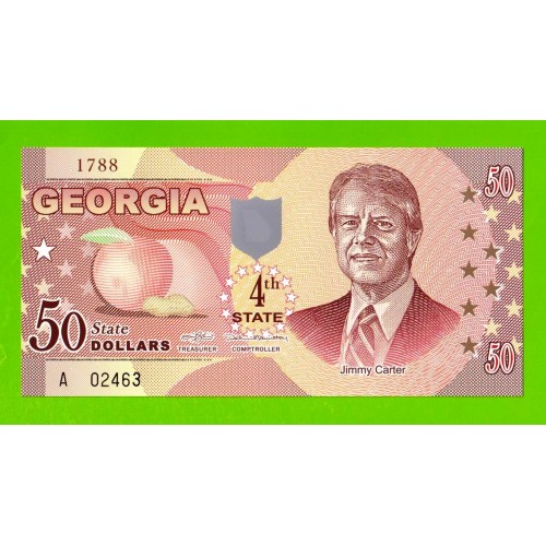 США - 50 долларов штата Джорджия - 2014 (сувенирные, пластик) - UNC!!!