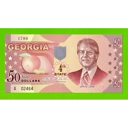 США - 50 долларов штата Джорджия - 2014 (сувенирные, пластик) - UNC!!!