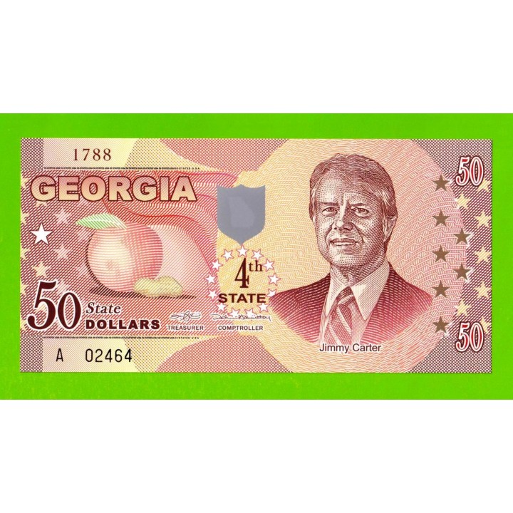 США - 50 долларов штата Джорджия - 2014 (сувенирные, пластик) - UNC!!!