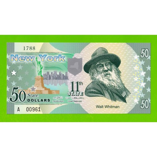 США - 50 долларов штата Нью-Йорк - 2014 (сувенирные, пластик) - UNC!!!