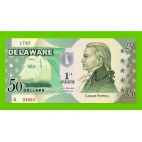 США - 50 долларов штата Делавэр - 2014 (сувенирные, пластик) - UNC!!!